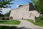 Die Südostseite der Bastion Martin im südlichen Teil der Zitadelle Petersberg. Die Bastion wurde 1668 errichtet.
