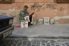 Straßenmaler in Lviv
