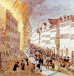 Місто Єна (Тюрінгія) в огні під час битви під Єною та Ауерштедтом          (1806 р.)