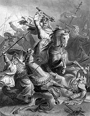 Карл Мартель в поході проти арабів в битві при Турі та Пуатьє (732 р.)