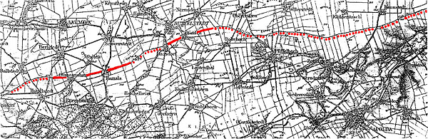 Die Via regia-Trasse zwischen Ollendorf  und Bad Sulza