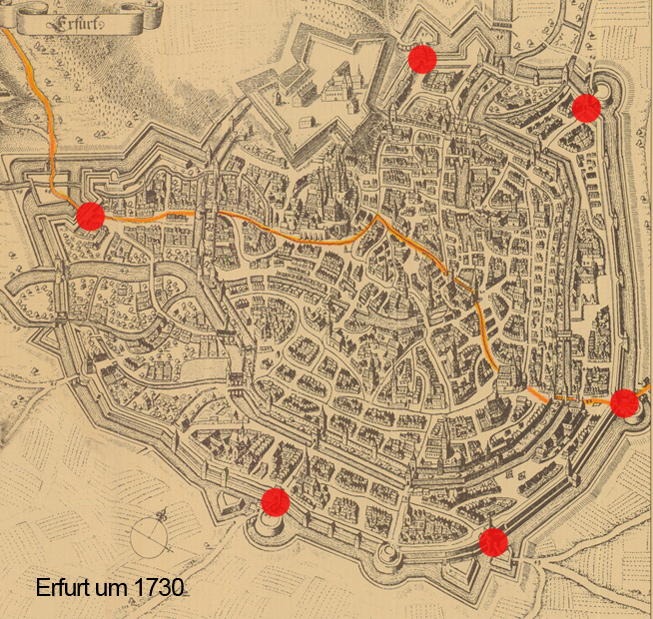 Historische Stadtansicht von Erfurt